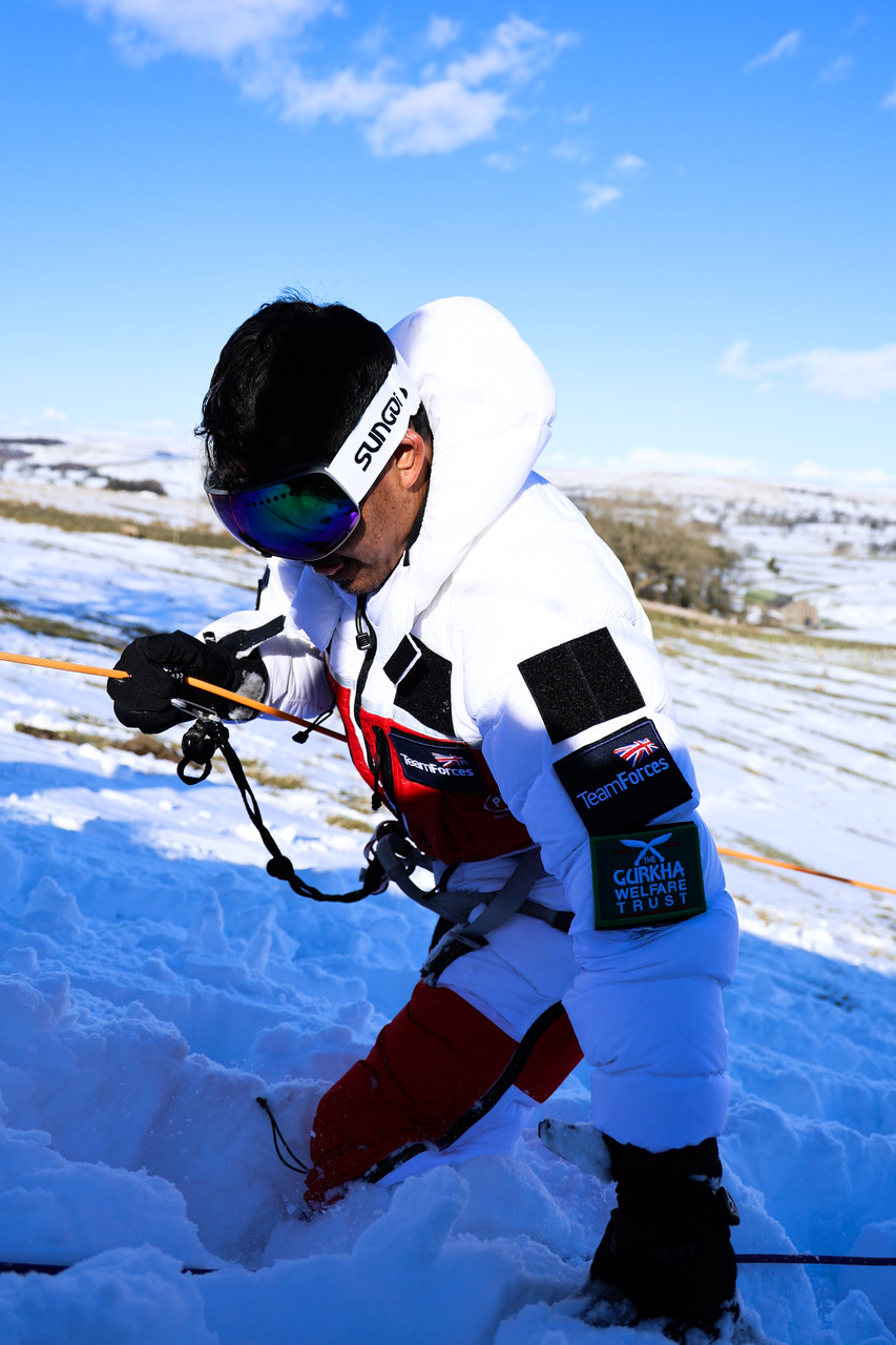 Hari Budha Magar testing PHD's Double Down Suit in preparation for his Everest expedition