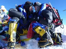 On Everest summit with Olga Kotova - first woman from a Baltic State to summit Everest.