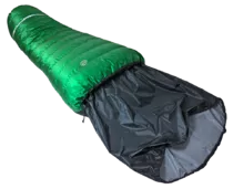 Xero Down Half Bag - showing neck-length fabric 'extender'